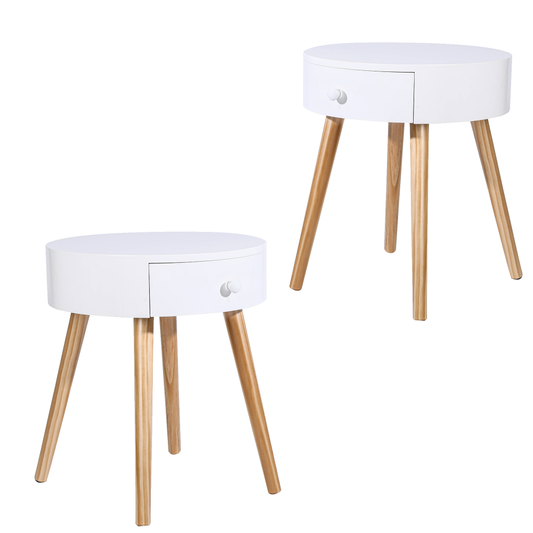 Cyclonus Bedside Table Side Table Bedroom Drawers Set of 2