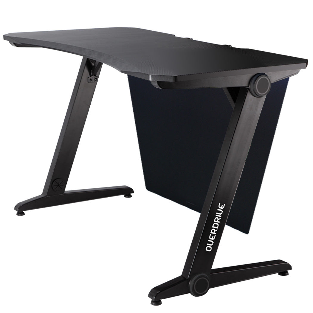 OVERDRIVE Gaming Desk 120cm PC Table Setup Computer Carbon Fibre Style Black