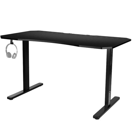 OVERDRIVE Gaming Desk 139cm PC Table Setup Computer Carbon Fibre Style Black