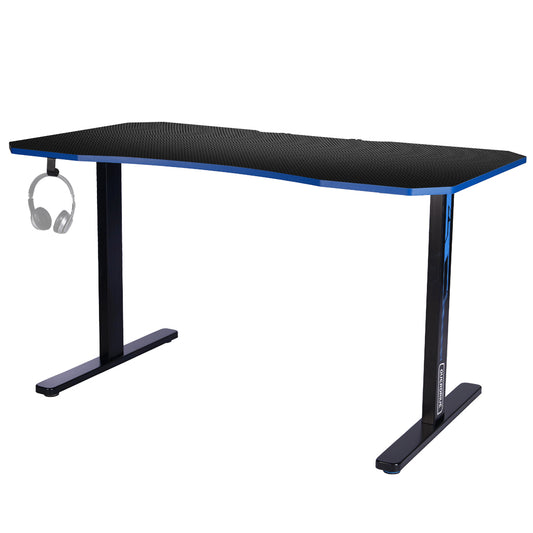 OVERDRIVE Gaming Desk 139cm PC Table Computer Setup Carbon FibreStyle Black