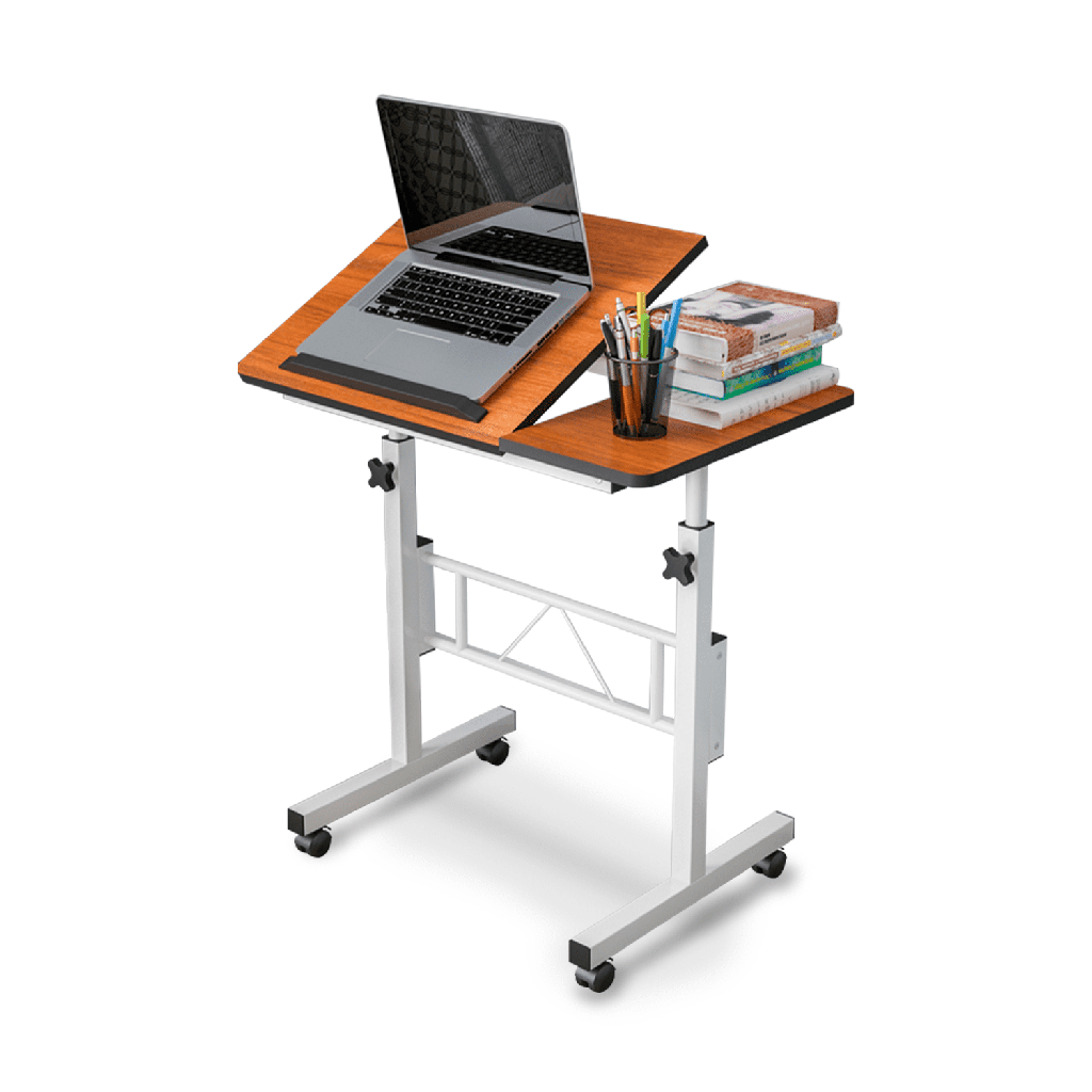 EKKIO Mobile Desk Half Tilt Oak