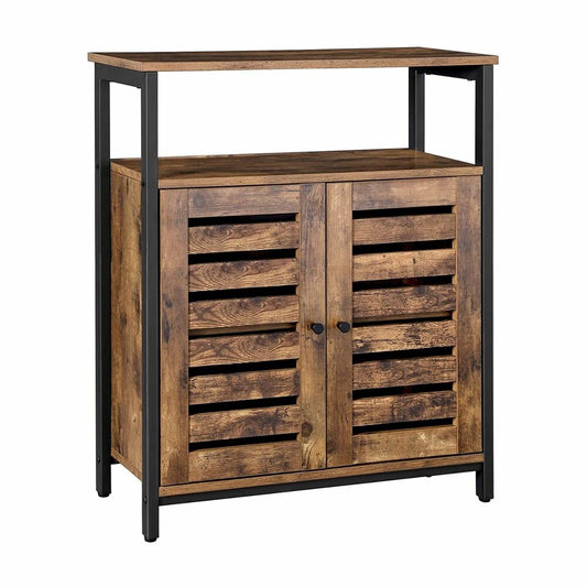 VASAGLE Standing Cabinet Storage Cabinet Accent Side Cabinet Rustic Brown