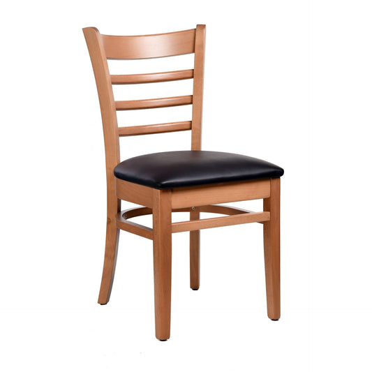 Florence Chair - Natural - Black Vinyl Seat