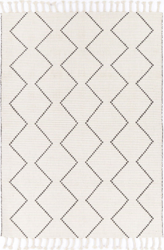 Leilani Diamond Tassel Cream Rug 160x230cm