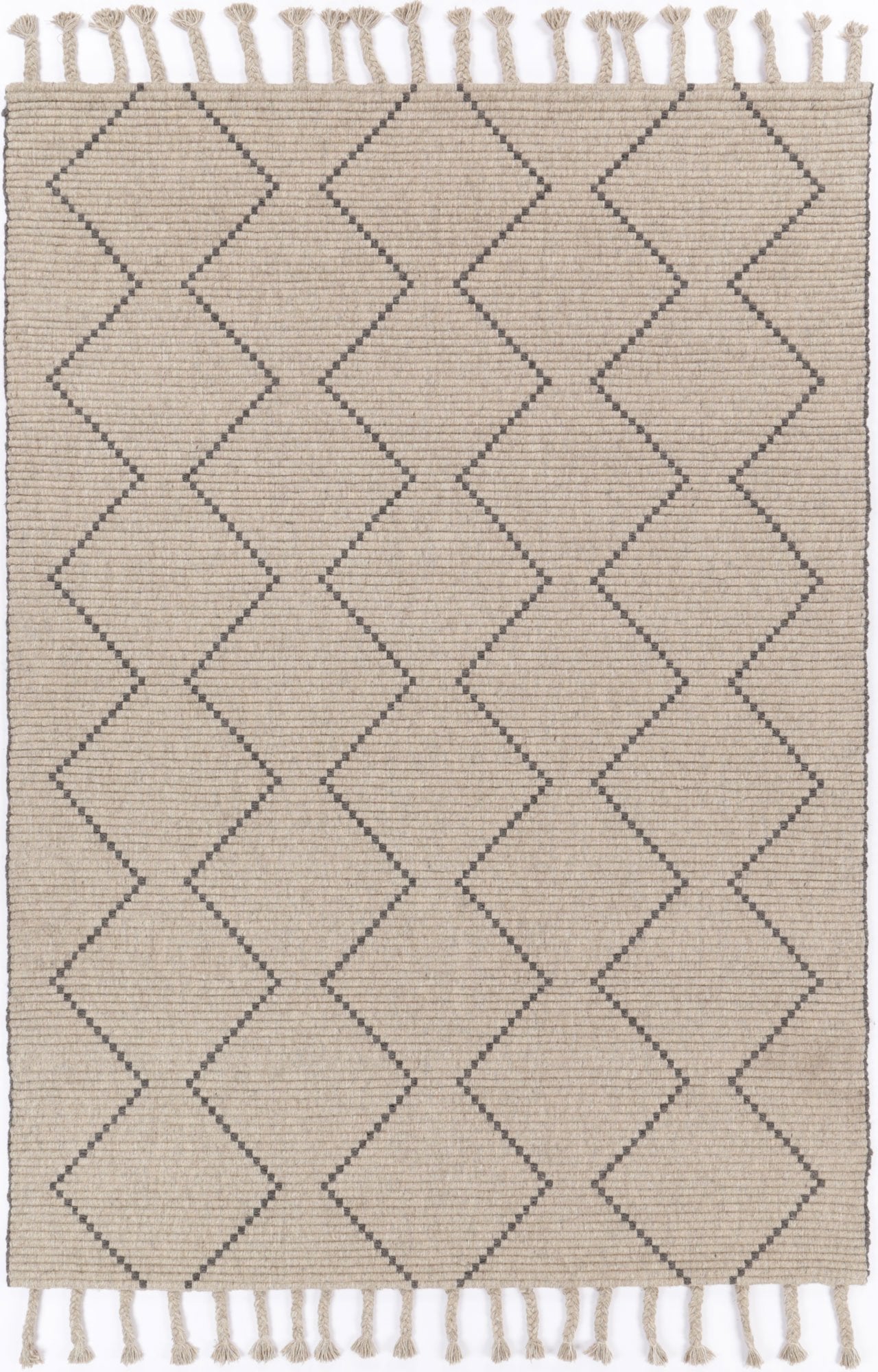 Leilani Diamond Tassel Ash Rug 240x330cm