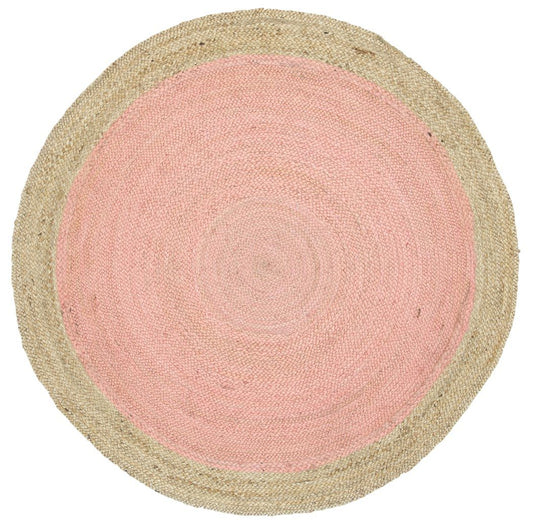 Hampton Pink Centre Jute Round Rug 200x200cm Round