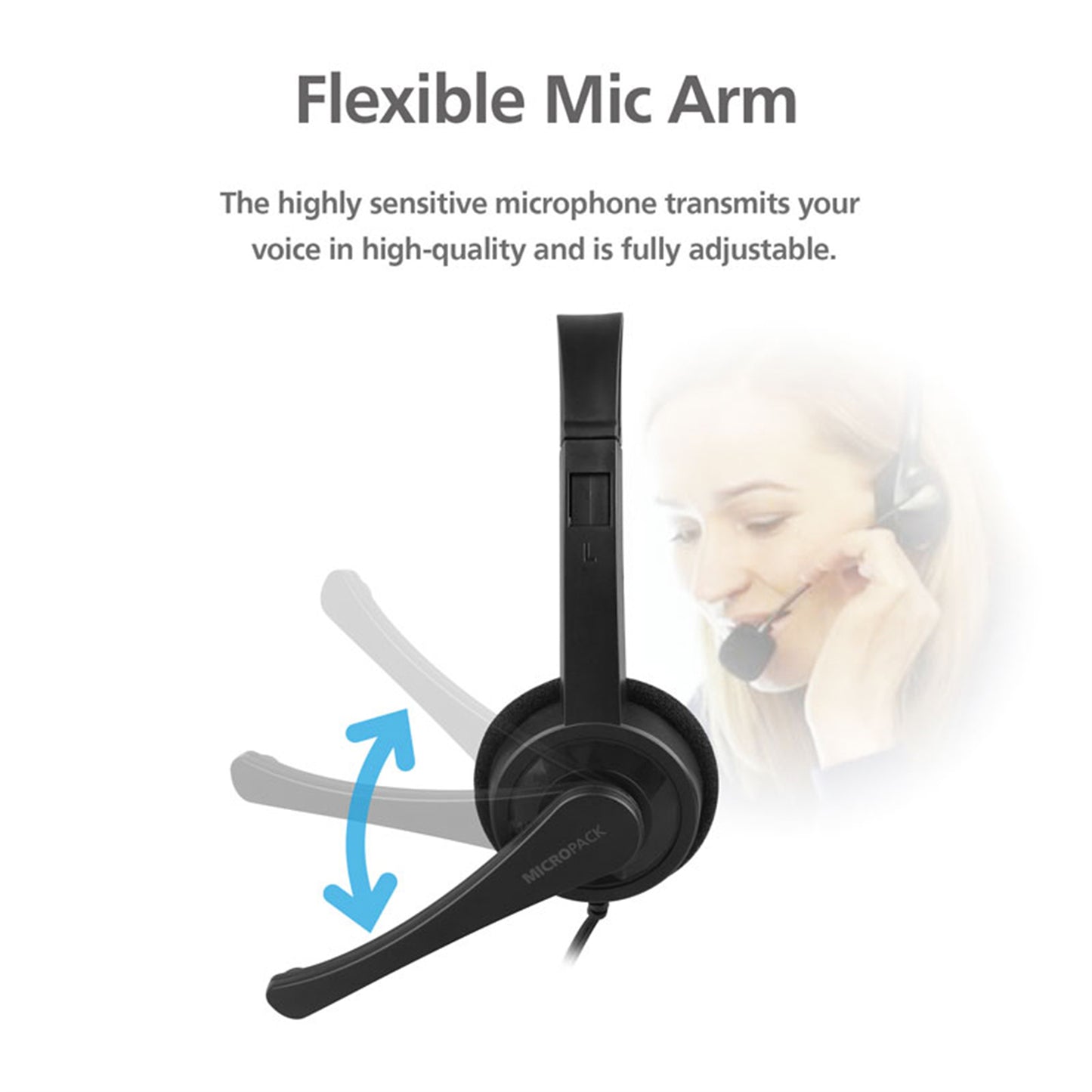 3.5mm Multi Device Stereo Headset Adjustable Headband Noiseless Volume Control